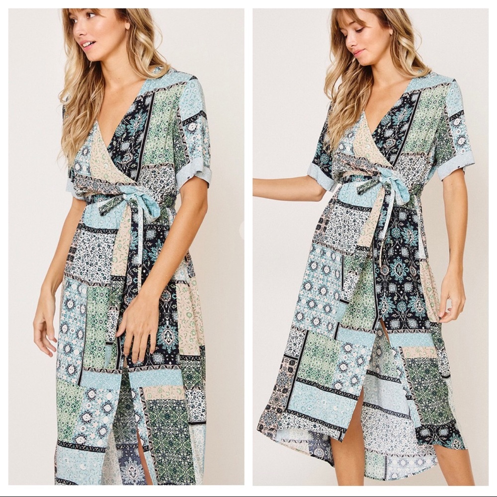 #11 Fabulous Ethnic Faux wrap Midi Dress - Picture 3 of 3